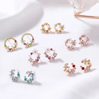 Multi Design Lovely Fancy Girls Crystal 925 Silver Cute Earrings Fashion Tiny Flower Circle Zirconia Colorful Stud Earrings
Multi Design Lovely Fancy Girls Crystal 925 Silver Cute Earrings Fashion Tiny Flower Circle Zirconia Colorful Stud Earrings