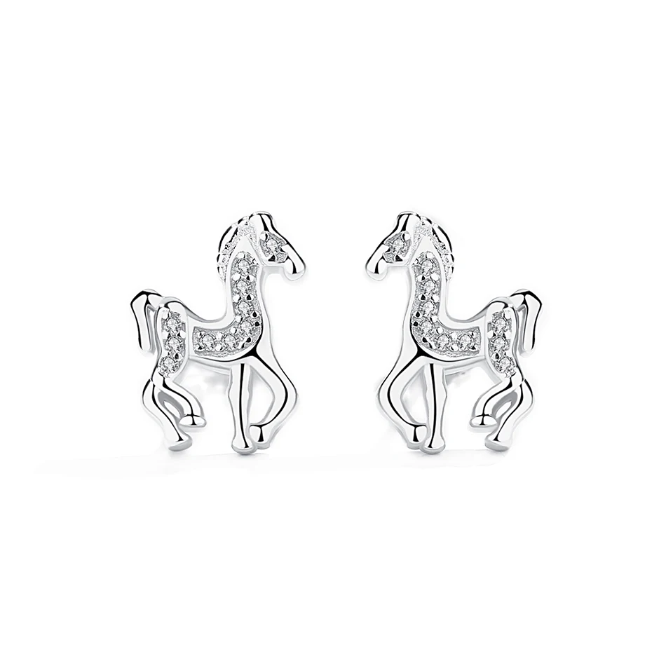 Luxury Jewelry 925 Sterling Silver Stud Earrings Clear CZ Crystal Horse Earrings for Women Gift
Luxury Jewelry 925 Sterling Silver Stud Earrings Clear CZ Crystal Horse Earrings for Women Gift