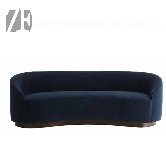 Nuevo moderno de lujo italiano estilo curva sofá de tela con Base de acero inoxidable para sala de estar muebles