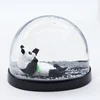 China Customized plastic snow globe with resin lovely panda inside for home decoration