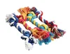 Colorful Pet Dog Puppy Cotton Chew Knot Toy Durable Braided Bone Rope 15cm Funny Tool