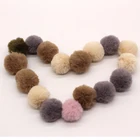 Faux Fur Ball 4CM Craft Supplies Rabbit Keychain Bag Hat Shoes Cloth Jewelry Charms With Fluffy Bunny trim Ponpon