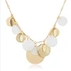 lady Alloy polished white plastic Gold Plating Round Metal blank disc necklace