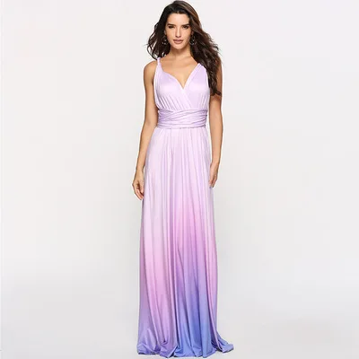 F20050A Hot style multi - wear cross back bandage gradient dress dress for women, As picture
F20050A Hot style multi - wear cross back bandage gradient dress dress for women, As picture