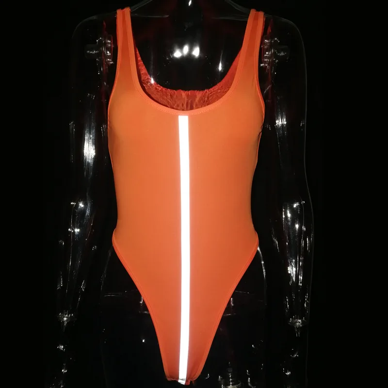 Reflective Neon Orange Bodysuit Women One Piece Swimsuit Beach Summer Clothes Streetwear Sexy Romper Y11502
Reflective Neon Orange Bodysuit Women One Piece Swimsuit Beach Summer Clothes Streetwear Sexy Romper Y11502