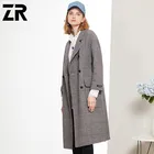 Hot Sale Winter Women Lady Fashion Custom Design Slim Long Double Face Sheep Lamb Cashmere Coat