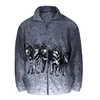 chinese Lots stock animal printing fleece men outwear single layer stand fur collar casual winter jacket