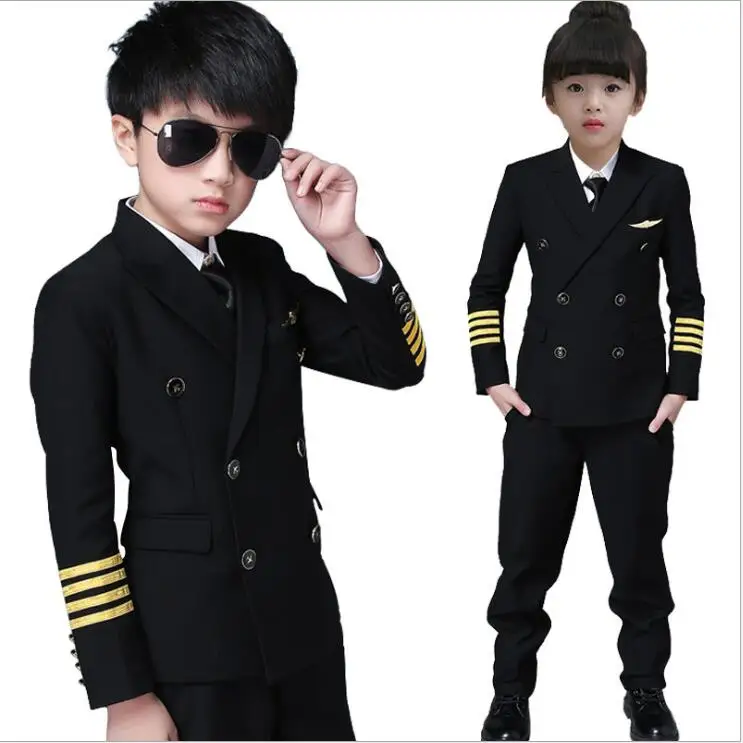 Design kids airline pilot uniform for perfomance pilot uniform dress, Black / custom color
Design kids airline pilot uniform for perfomance pilot uniform dress, Black / custom color
