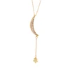gxl001 Wholesale High Quality Thin Chain Moon Pearl Pendant 18 K Real Gold Plated Necklace Fine Jewelry