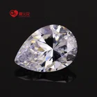 3*4-8*10mm white pear shape loose synthetic gemstone cz cubic zirconia cz stone