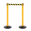 Outdoor Yellow Finished Safety Barriers Stand Post With Yellow/Black Stripe
