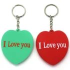 personalized high quality soft pvc keychain two side rubber heart shape I love you keychain with customer logo