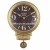 Antique gold metal ring wall clock with brass pendulum