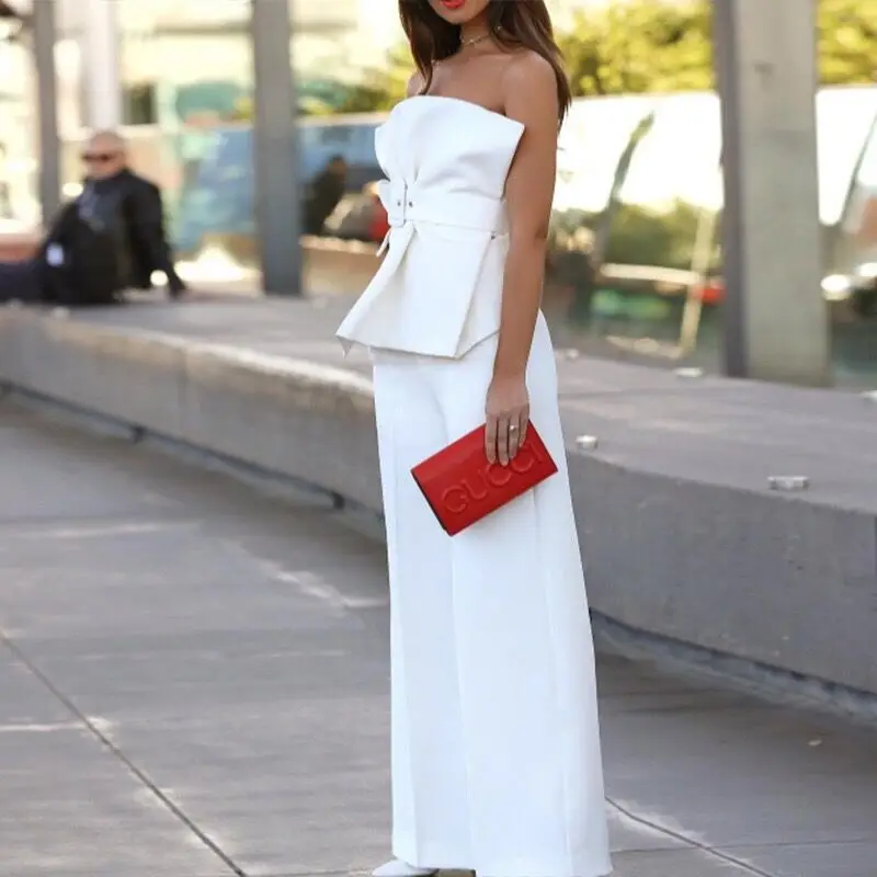 Fashion Strapless Sets Crop Tops&Pant Suits Elegant Summer Sexy Party Two Piece Set Women Clothing with Belt, Picture
Fashion Strapless Sets Crop Tops&Pant Suits Elegant Summer Sexy Party Two Piece Set Women Clothing with Belt, Picture