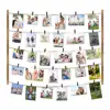 Wall Decor DIY Hanging Display Photo Frame With Clips and Rope