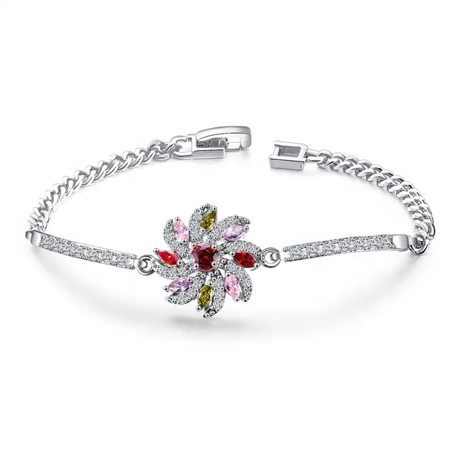 Multicolour Flower Shaped CZ Stone 18K Gold Jewelry Women Wholesale Bracelet, White, gold
Multicolour Flower Shaped CZ Stone 18K Gold Jewelry Women Wholesale Bracelet, White, gold