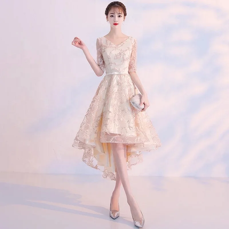 2019 High Low Short Front Long Back V-neck Leaves Sequins Silver Gray Lace Evening Dresses, As picture
2019 High Low Short Front Long Back V-neck Leaves Sequins Silver Gray Lace Evening Dresses, As picture