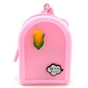 Silicone Coin Purse Keychain Charms Mini Backpack Shape Large Capacity