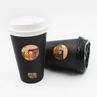 Custom Logo Print Disposable Single Wall Black Paper Coffee Cup