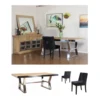 reclaimed elm wood nickel finish stainless steel dining table designs