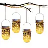 Solar Mason Jar LED Waterproof Fairy Firefly Jar Lids String Lights with Hangers
