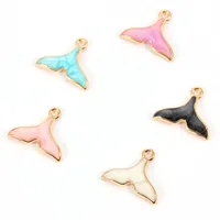 

Fashion New Wholesale Colorful Gold Plated Zinc Alloy Whale Tail Charms Metal Pendant For DIY Craft Making