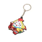 customized micro injection recessed logo funny clown shape flexible promotion 3d pvc keychain for circus