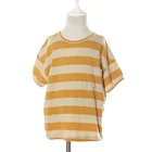 Children clothing boys summer boys cotton striped t-shirt with pocket for kid