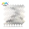 Sliver Aluminium Mosaic Tile Metallic Matte Herringbone Kitchen Backsplash