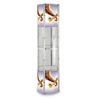 portable aluminum column folding display case