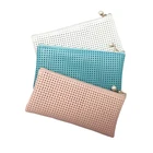 Fashion custom handmade PU leather cosmetic pouch purse clutch make up bag
