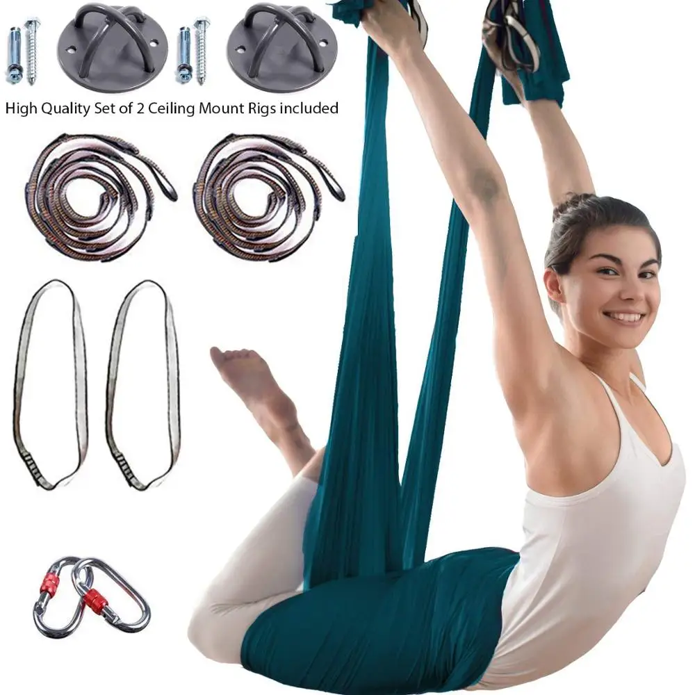 

20 Colors 4m Professional High Quality Stretch Air Flying Yoga Hammock Silk For Aerial Yoga Hammock Anti Gravity Yoga Swing, 20 colors or customized