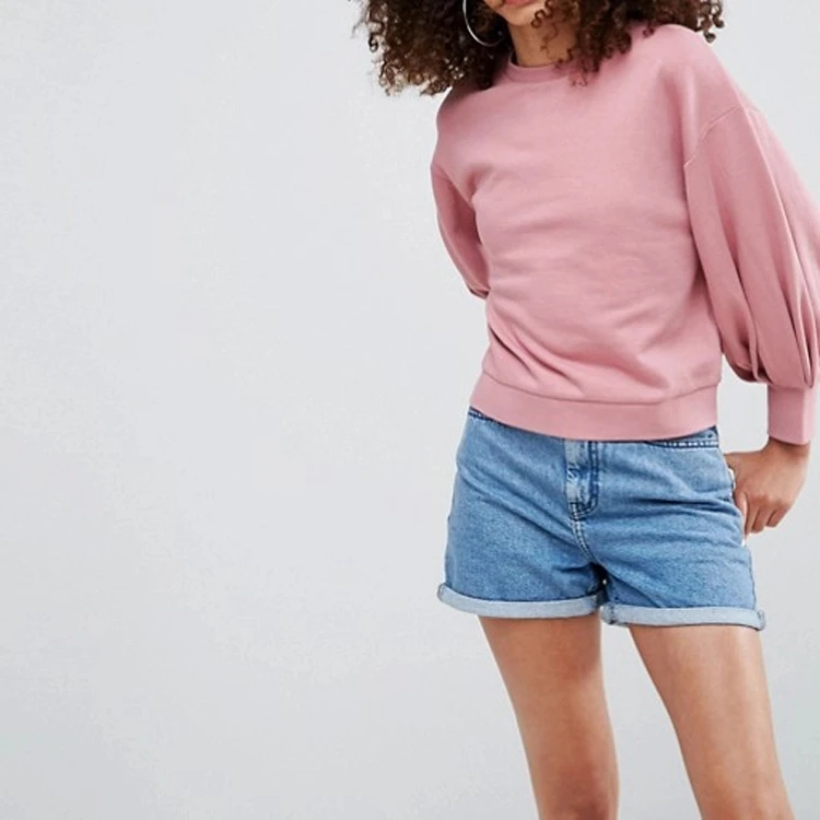 Latest Fashion Blank Womens Pullover Sweatshirt With Balloon Sleeves, Customized
Latest Fashion Blank Womens Pullover Sweatshirt With Balloon Sleeves, Customized