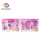 Pink Beautiful Plastic Set PretendPlay Game Make Up Play Set for Curly Hair Girls