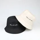 Embroidery washed denim style bucket hats children hat caps