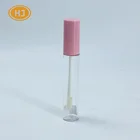 for Cosmetics Tube Transparent Lip Gloss Tube Containers with Pink Cap