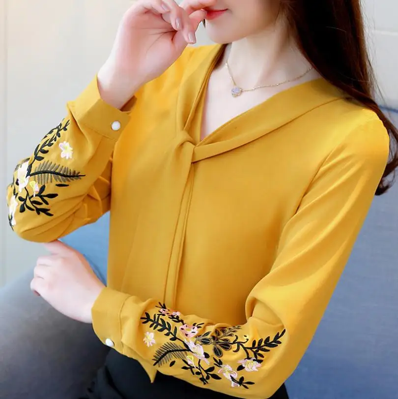 Fashion woman blouses 2019 Long sleeve chiffon women blouse shirt office lady shirt women tops, As shown
Fashion woman blouses 2019 Long sleeve chiffon women blouse shirt office lady shirt women tops, As shown