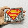 2019 new design superman Gold and Silver Plated Motorcycle Belt Buckle with display stand card holder