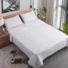 Home Goods Bedspread 100% Cotton Microfiber Fabric Flower Embroidered Quilt Solid Color 3pcs Bedding Set