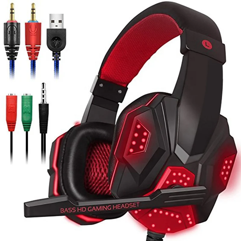 Stereo music headset headphone over-ear game headphone with microphone for high end gamer, Black, red, white
Stereo music headset headphone over-ear game headphone with microphone for high end gamer, Black, red, white