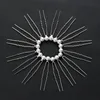 New hot sale alloy pearl U-shaped disk hair fork pearl flower diamond box hairpin wholesale PEAH004
