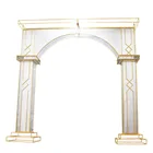 Hot white metal pvc wedding flower arch round for stage decoration