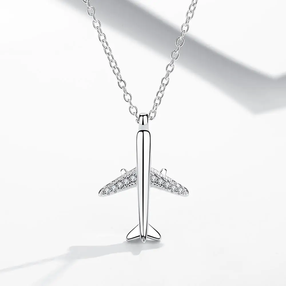 Real 925 Sterling Silver Necklace White CZ Aircraft Pendant Necklace Fit Fashion Women and Girl Gift
Real 925 Sterling Silver Necklace White CZ Aircraft Pendant Necklace Fit Fashion Women and Girl Gift