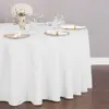 Hotel restaurant table linens plain white polyester 108 inch round wedding table cloth