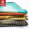 300g elastic colored cotton knit plaid denim fabric stock lots