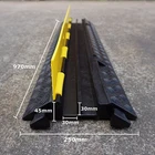 Rubber Driveway Curb Ramp 2 Channel Rubber Cable Protector 2 Channels Road Ramp Cable Protector