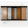 customized design wood door sliding display stand rack