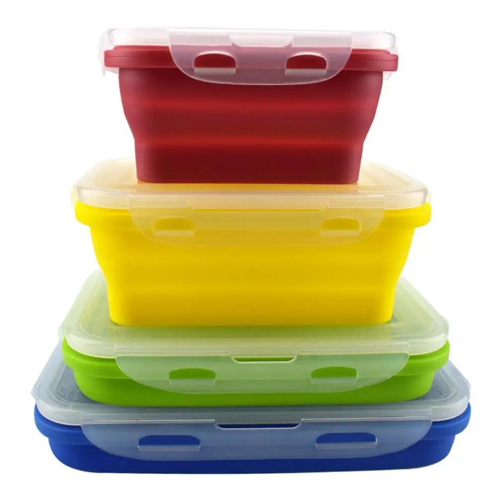Pack of 4 foldable silicone lunch box bento lunch box set for boys girls kids adults BPA free, Customized
Pack of 4 foldable silicone lunch box bento lunch box set for boys girls kids adults BPA free, Customized