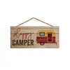 Happy Camper Vintage Natural 10 x 4.5 Wood Wall Hanging Plaque Sign10 x 0.8 x 4.5 inches