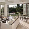 Aluminium alloy sitting room balcony toilet moves door toughened glass partition push-pull folding door